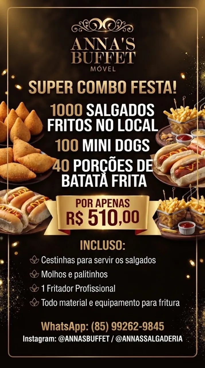 Salgados fritos no local 