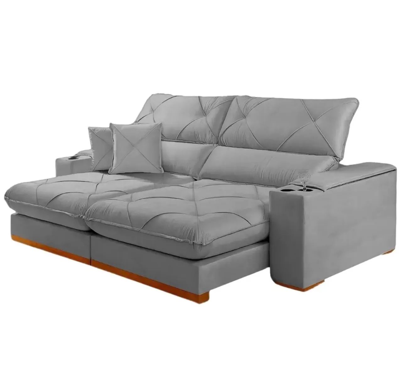 Sofá Retrátil e Reclinável 250cm California c/Molas Ensacadas p87 - Foto 2