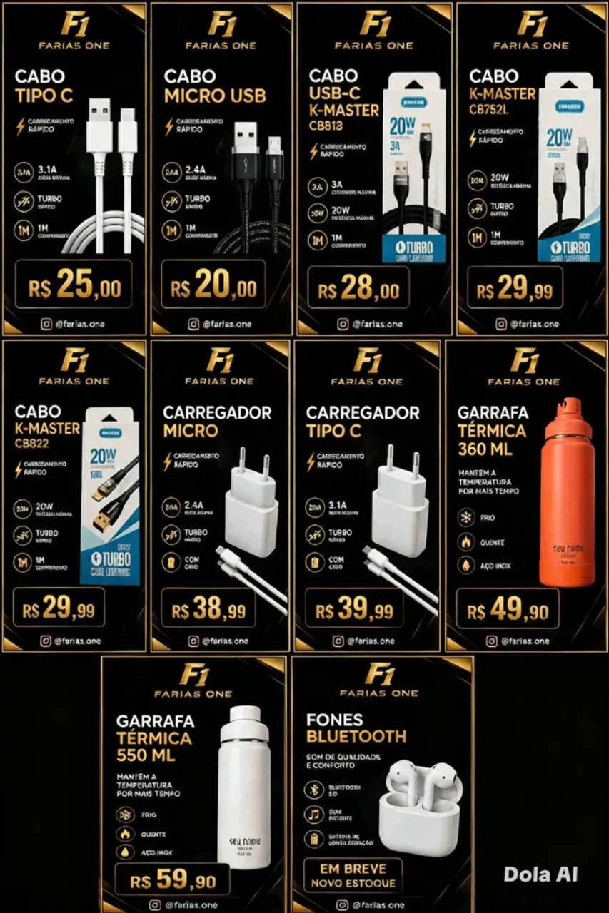 Carregadores e cabos turbo 