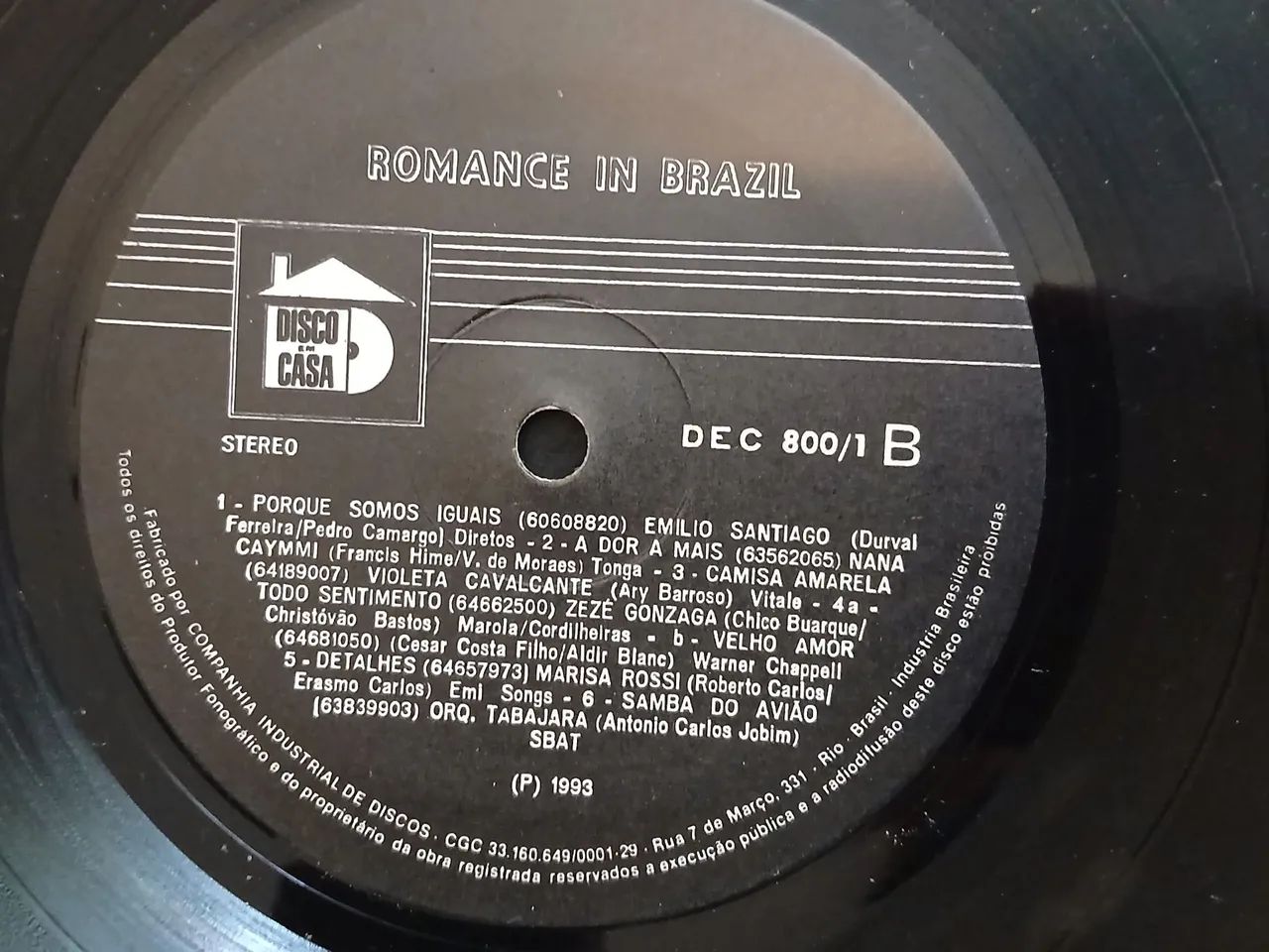 Vinil - Romance in Brasil