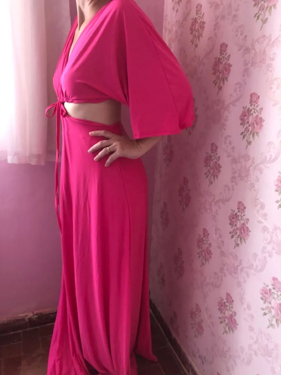Vestido pink longo 