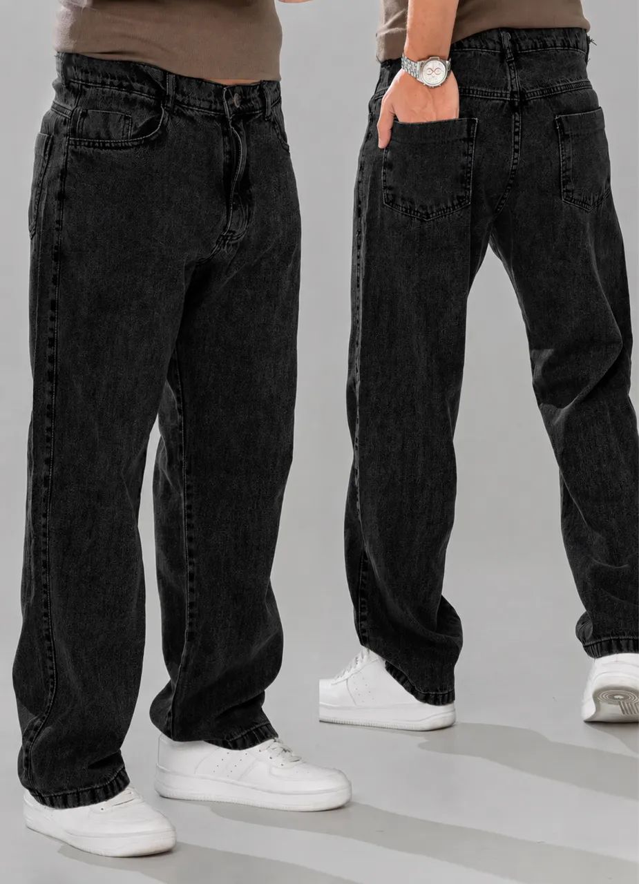 Calça Jeans Balão Baggy Escura 