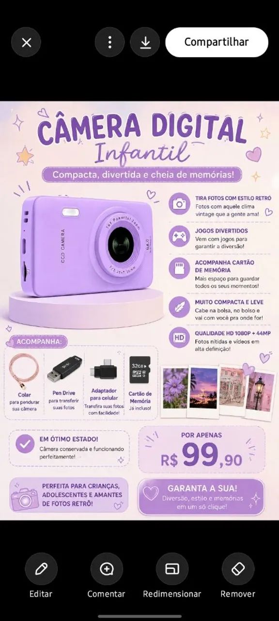 Câmera infantil