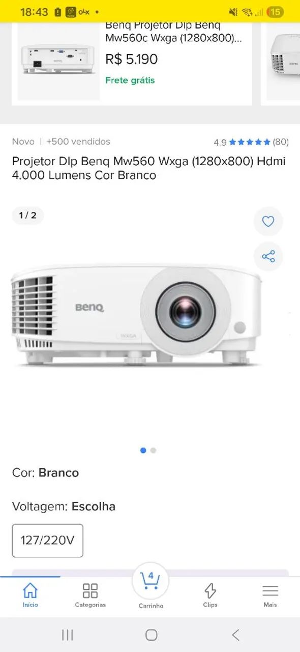 Projetor BenQ MW550 - 3.600 Lumens | Alta Qualidade | Novo - Foto 3