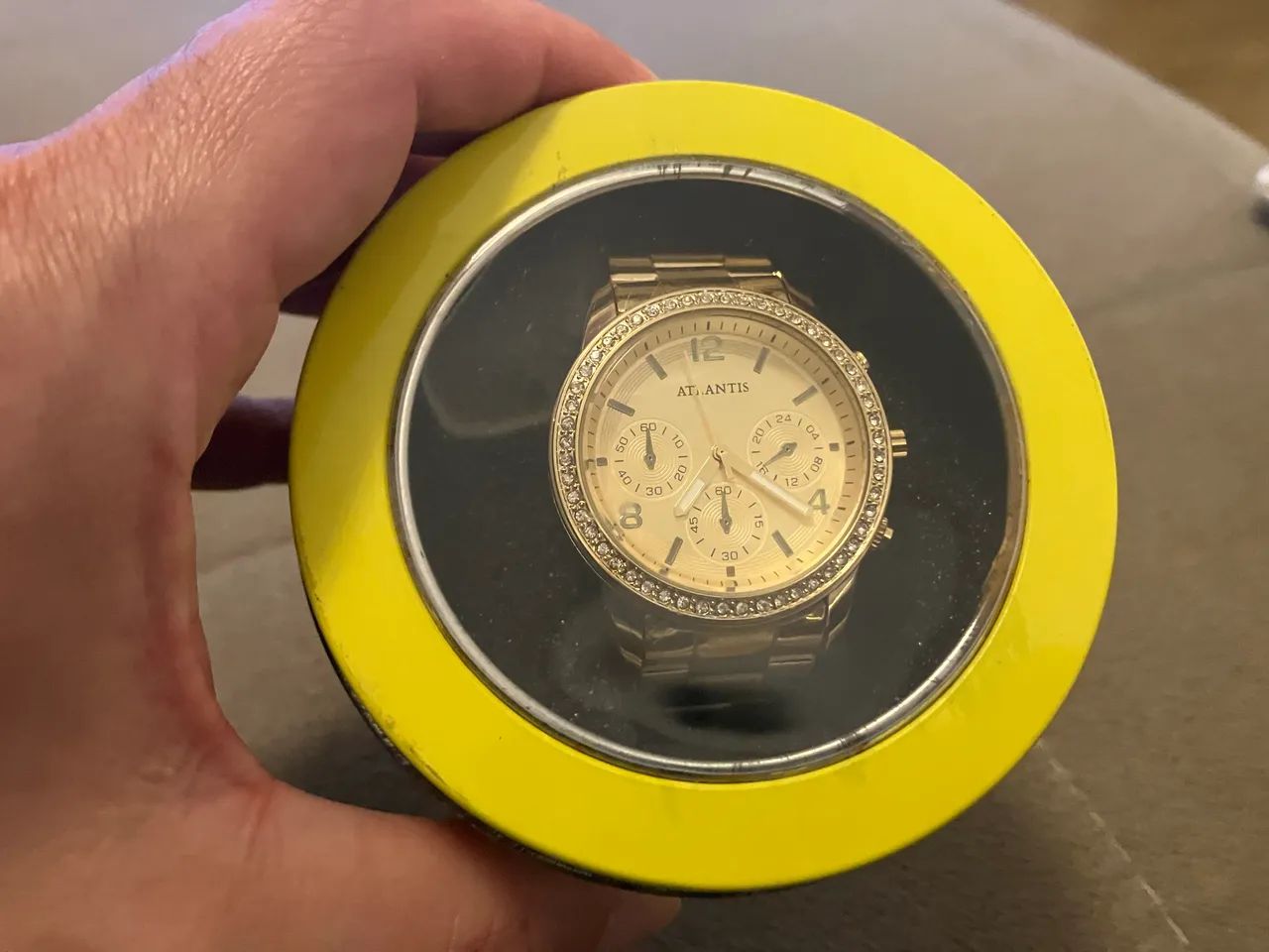 Relógio Atlantis Analógico Dourado Nunca Usado - Foto 3