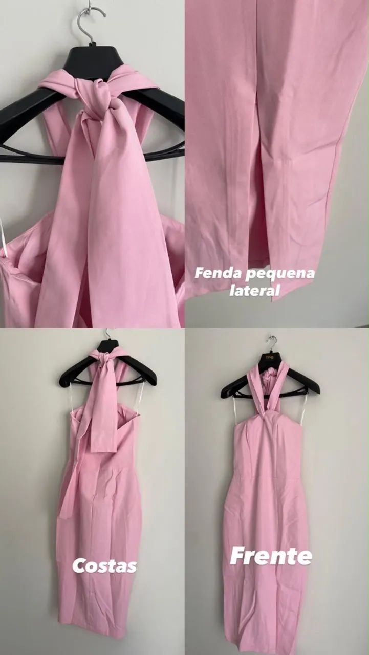 Vestido Curto Rosa Tamanho M