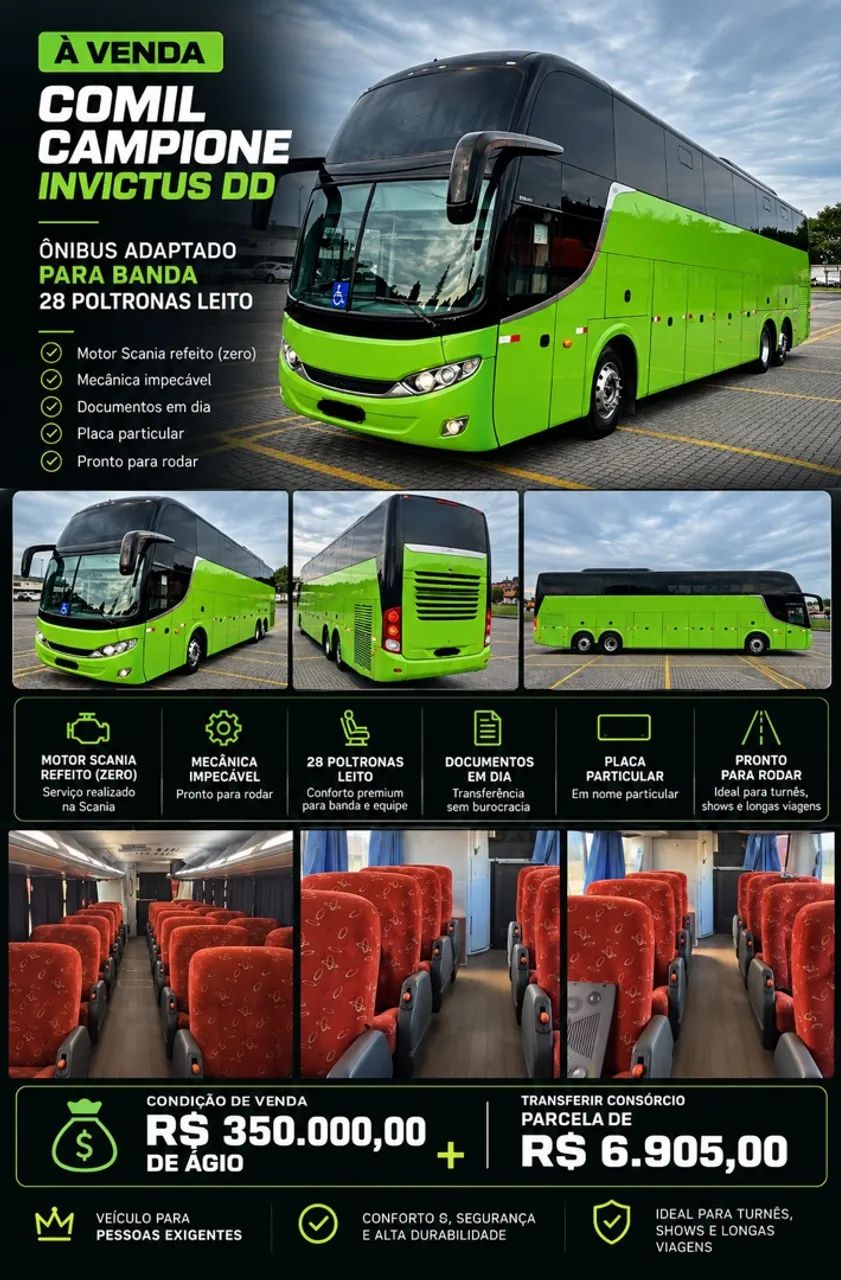 ÔNIBUS À VENDA - PRONTO PARA RODAR!