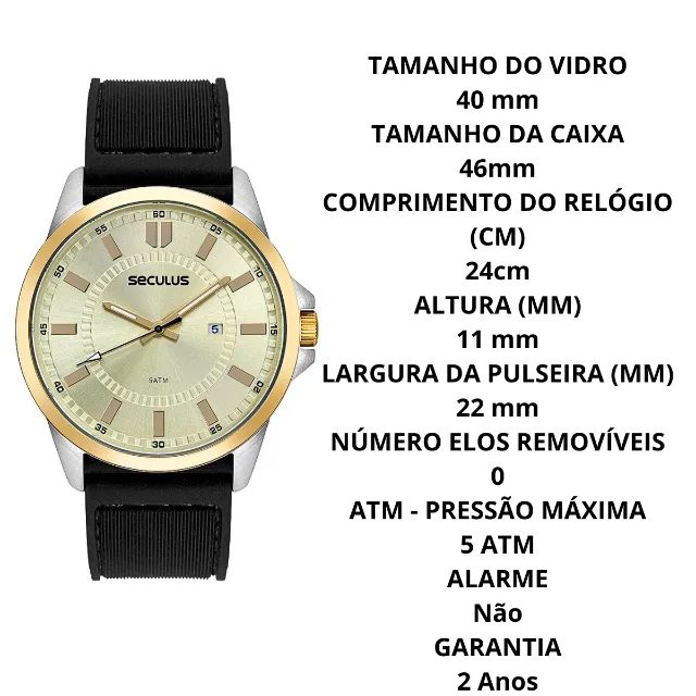 Relógio DE Pulso Seculus Masculino Original Dourado Analógico PROMOÇÃO - Foto 3