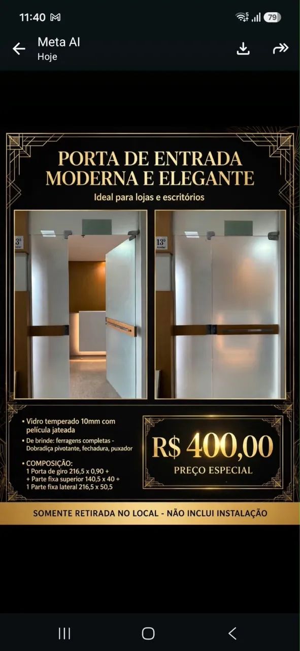 Porta vidro temperado 