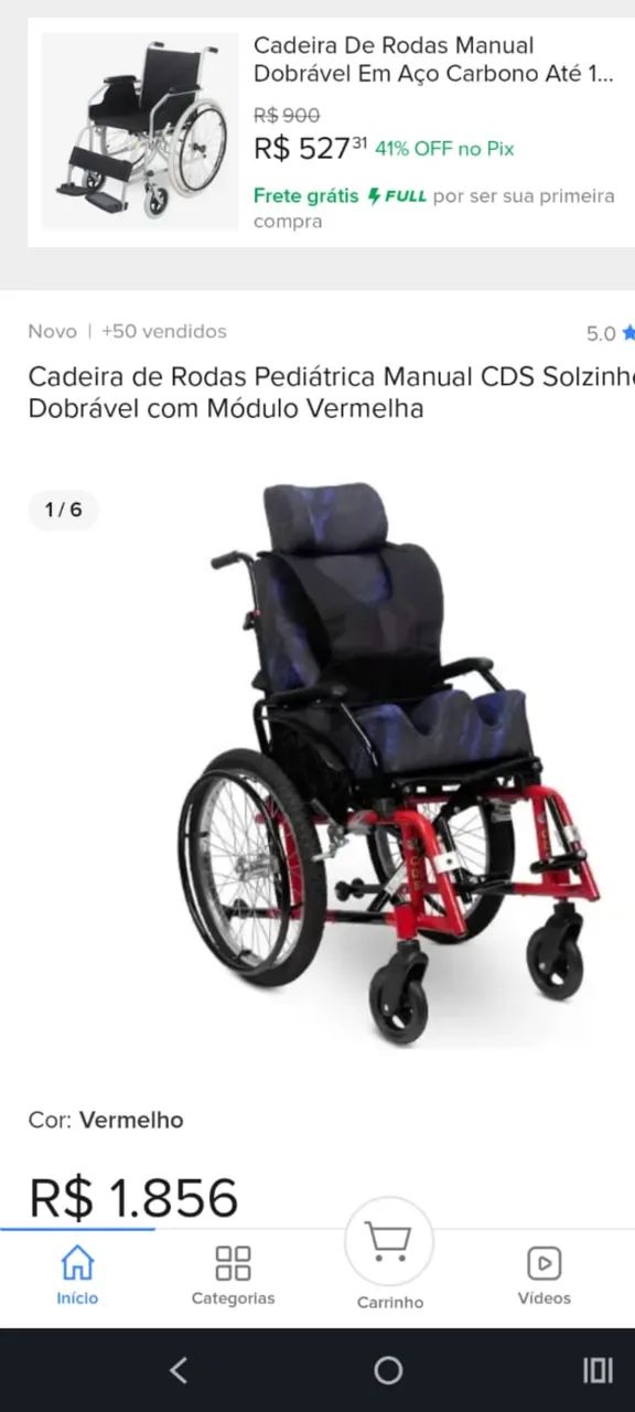 Cadeira de rodas almofadada - Foto 2