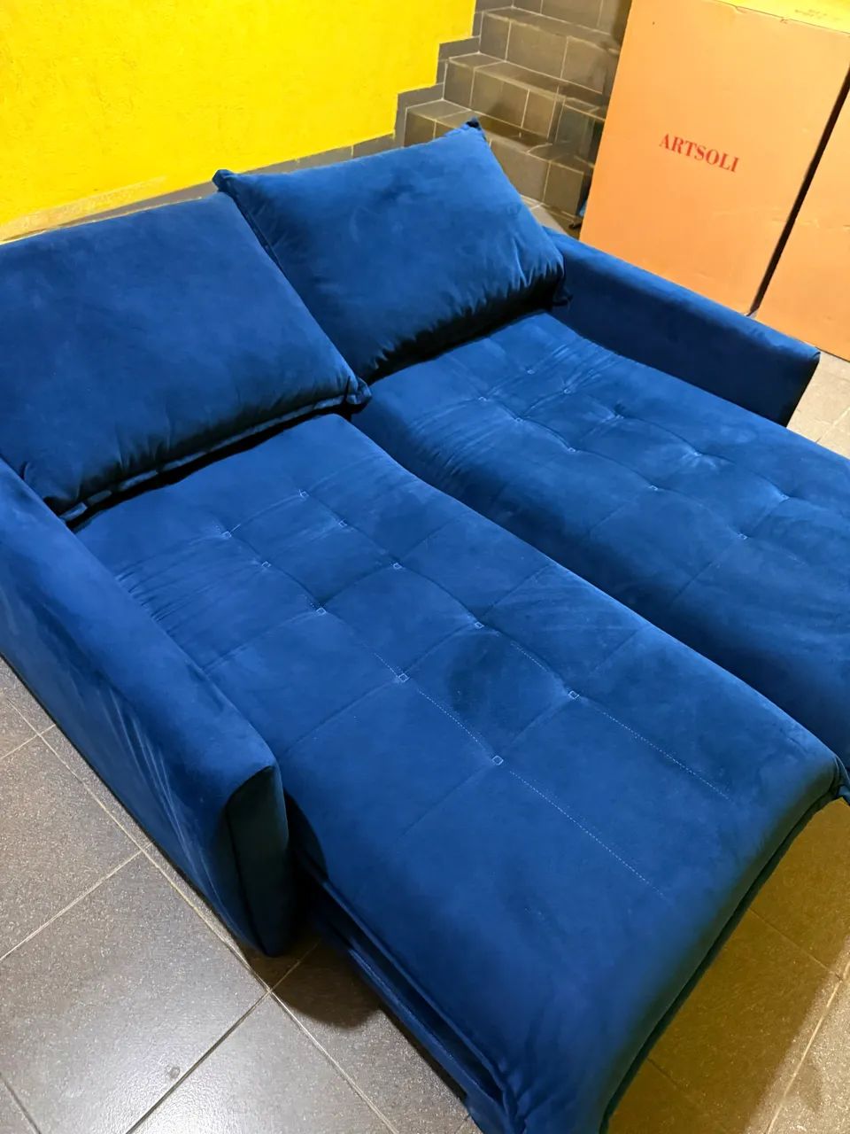 Sofá Retrátil 1,70  Novo 1.500 / Apartamento Azul 497278575707443202