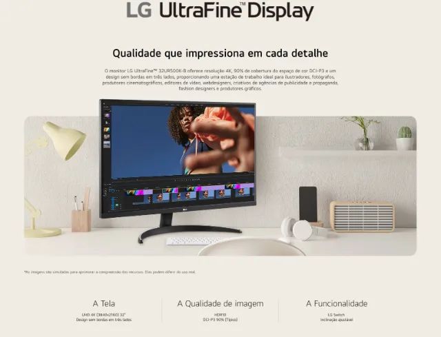 Monitor LG 32UR500-B de 32 polegadas, resolução 4K UHD (3840 × 2160). - Foto 5