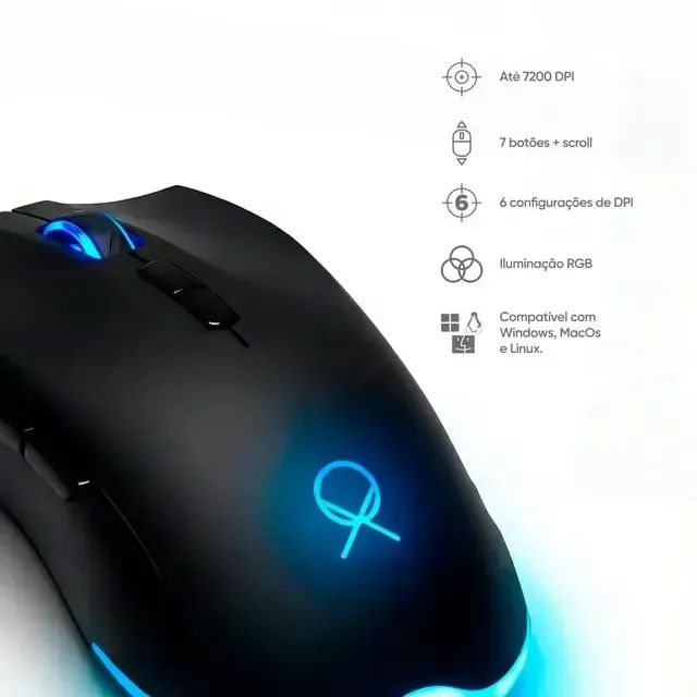 Mouse Gamer OX Astra RGB 7200 DPI - Foto 4
