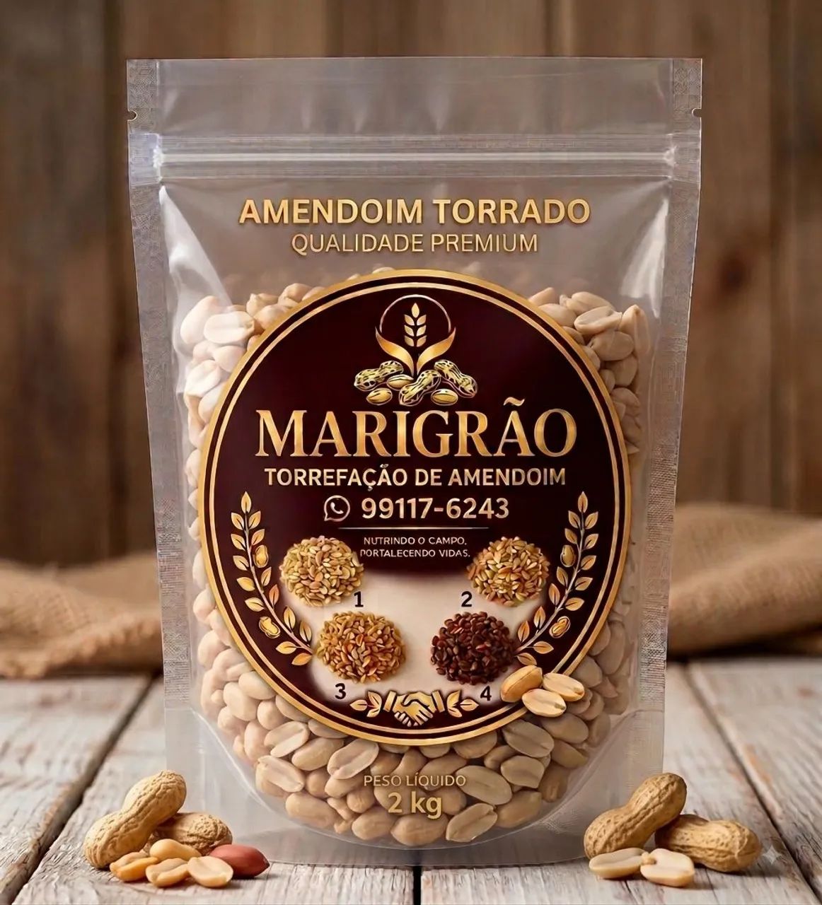 Amendoim torrado natural Premium marigrão 