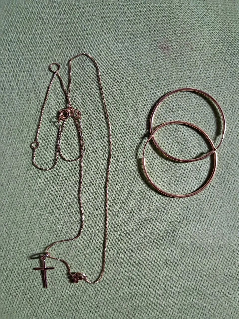 Cordão feminino e argola