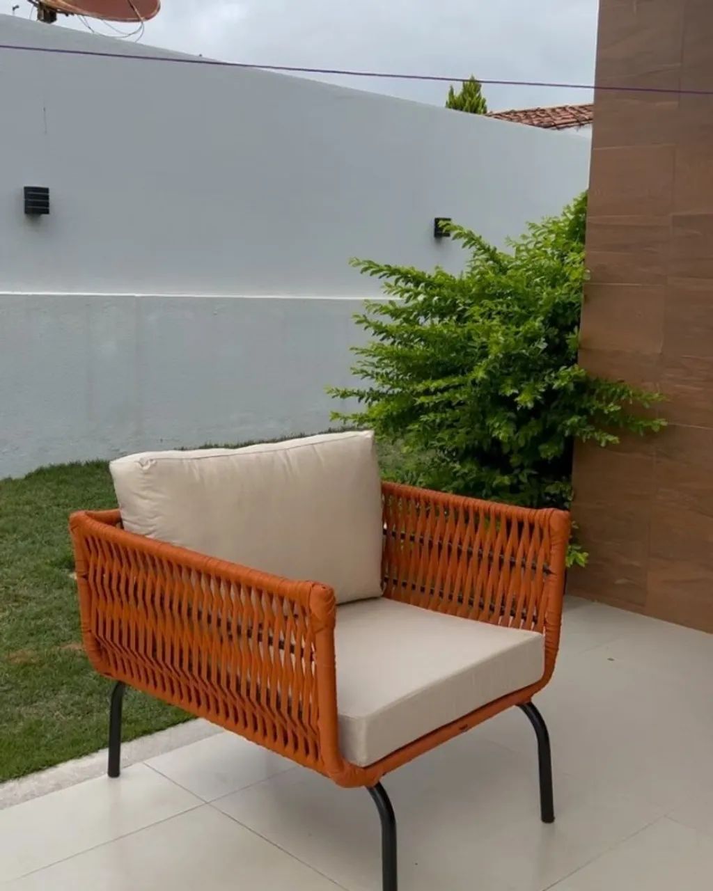 POLTRONA DE CORDA NÁUTICA PARA VARANDA, JARDIM, PISCINA