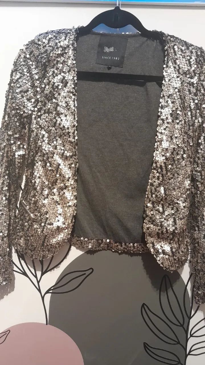 Blazer em paetê dourado PP