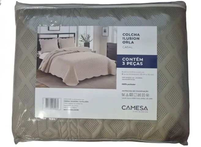 Colcha Casal Ilusion Orla 3 peças