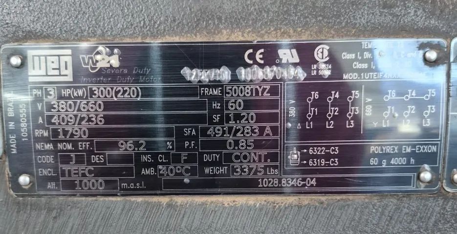 VENDO MOTOR COMPRESSOR 300 CV 4 POLOS WEG - Foto 3
