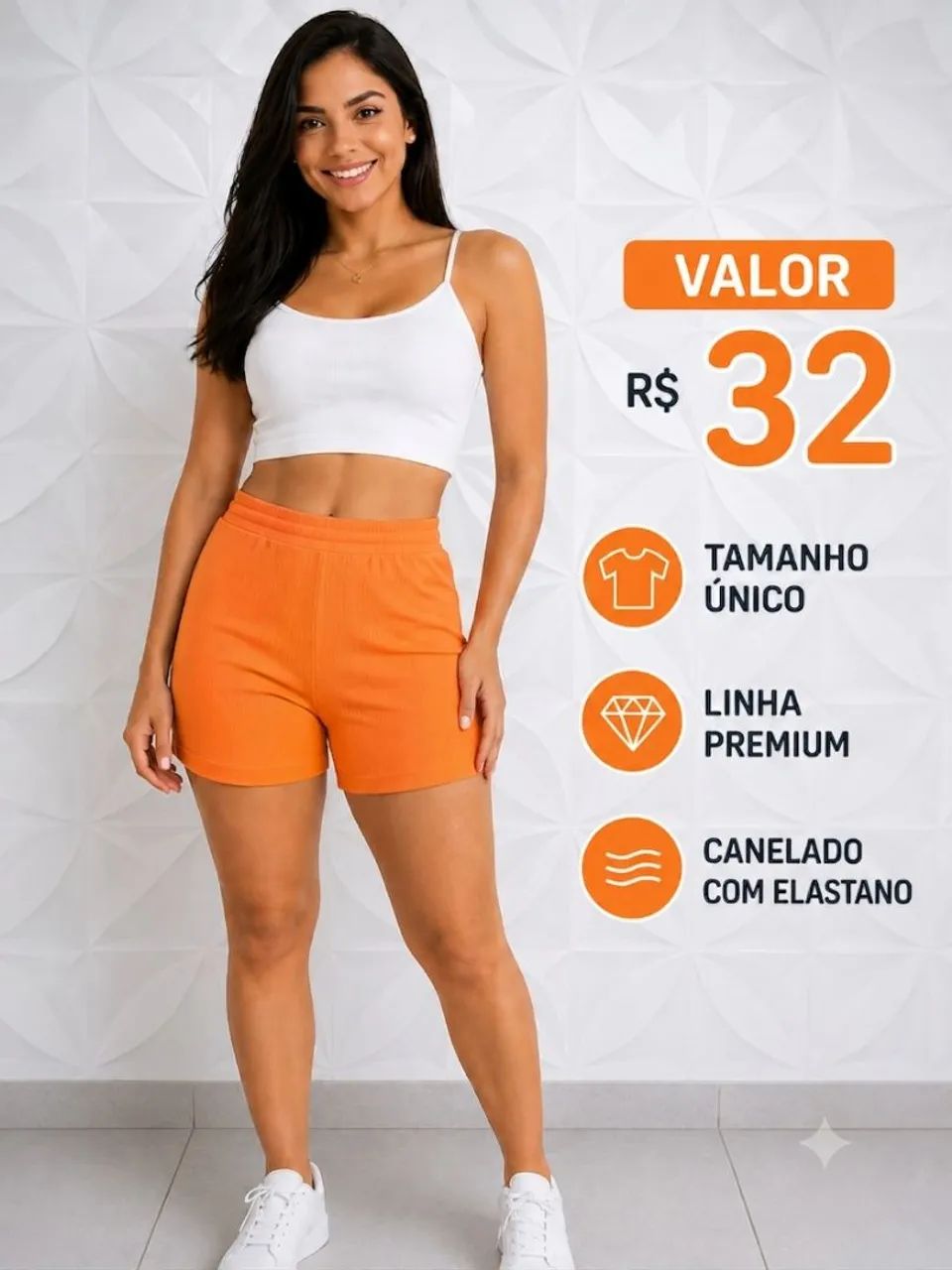 Shorts femininos em malha caneladada conforto e qualidade  - Foto 4