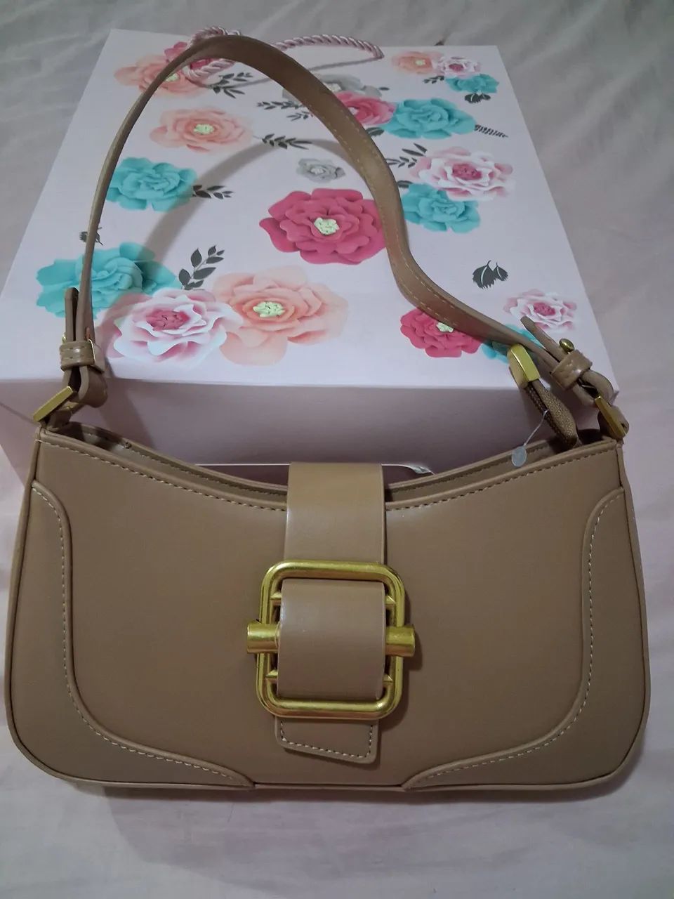 Bolsa de couro bag com alça - Foto 2