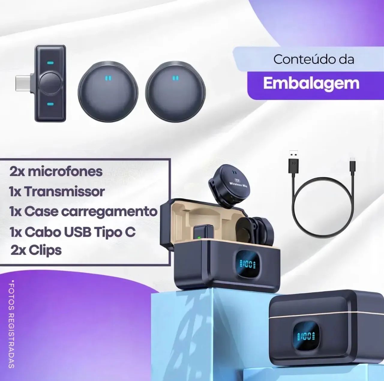 Microfone de lapela tipo C - Foto 5