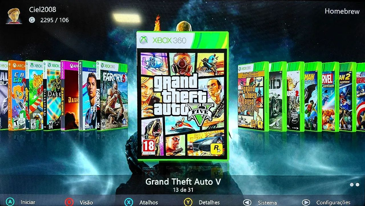 XBOX 360 SLIM DESBLOQUEADO COM CONTROLES E HD - Foto 5
