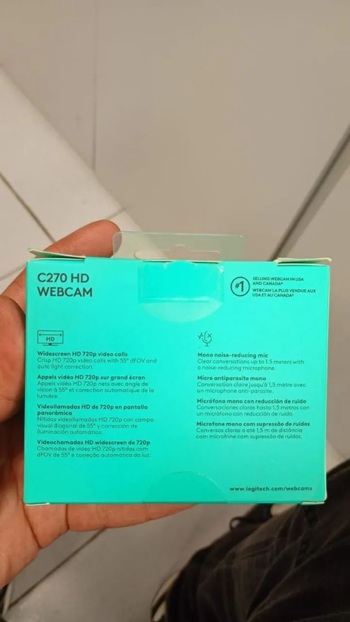 Webcam Logitech C270 HD 720p USB - Nova na caixa - Foto 2
