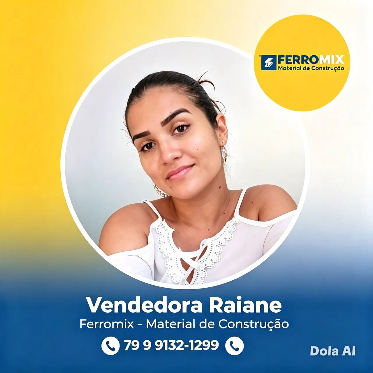 Vendedora ferromixaju. Material de construção 