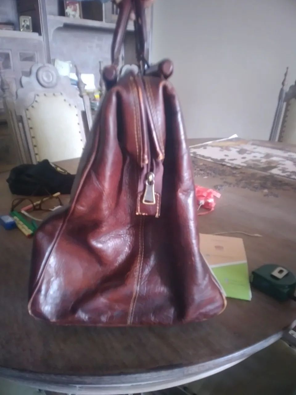 Bolsa Couro 100% legítimo Mala Mala Viagem - Foto 5
