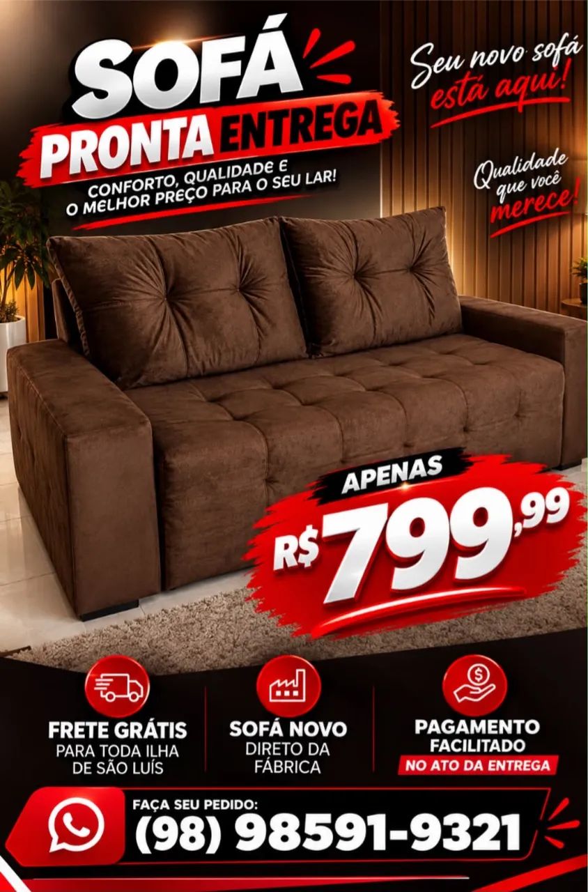 Sofá novo direto da fábrica com frete Grátis