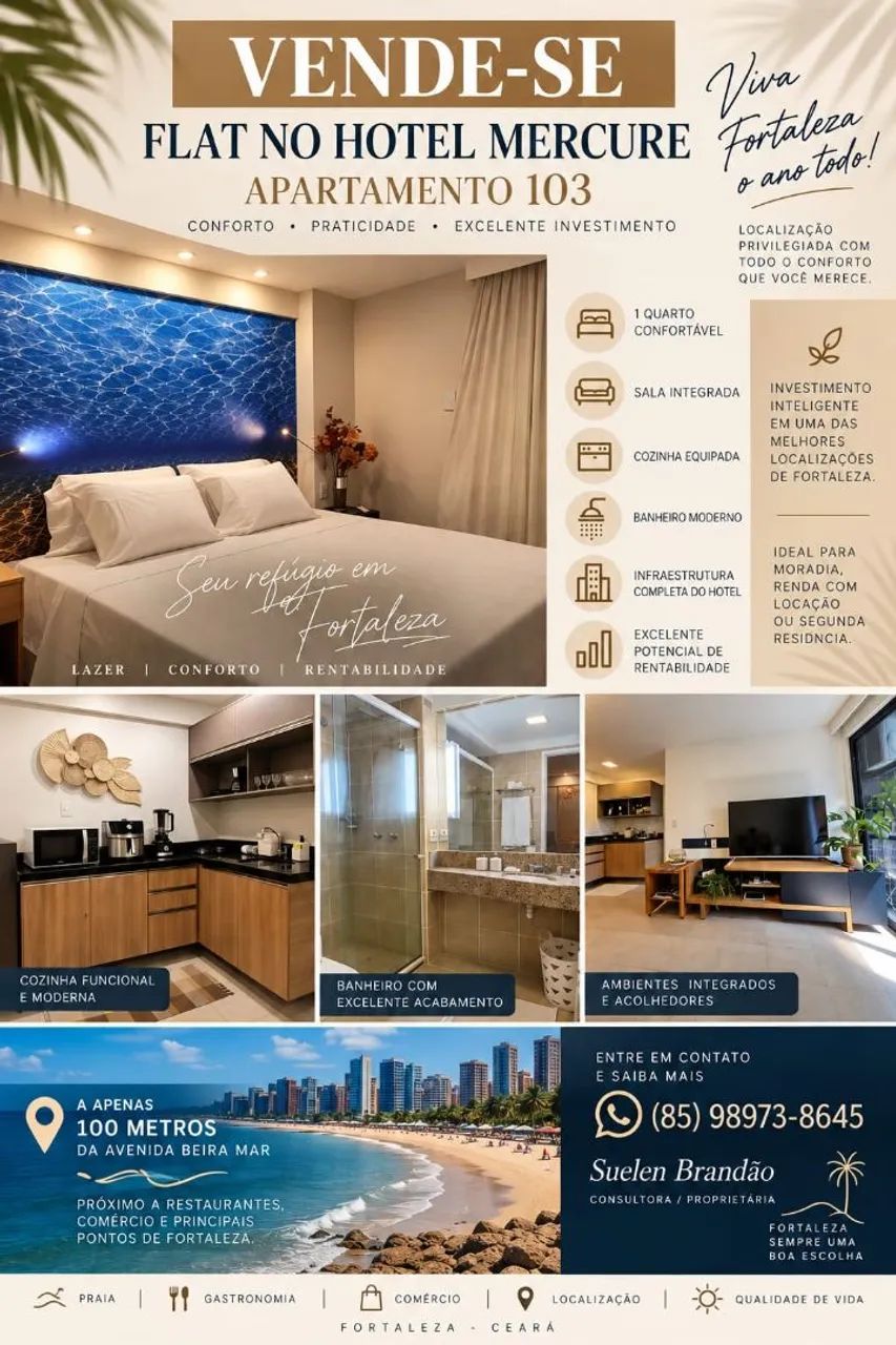 Flat no Meireles 1 quarto