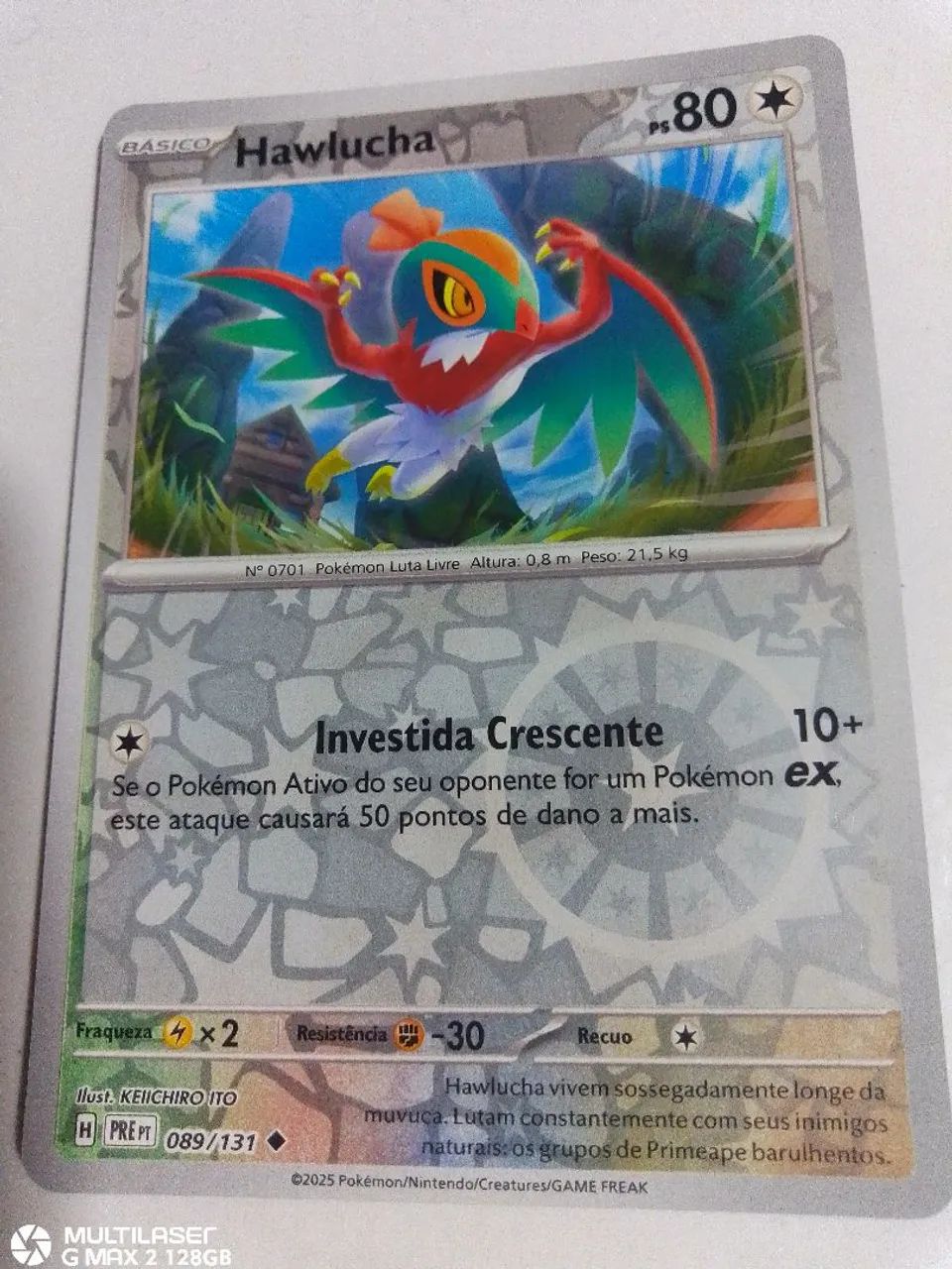 N30 certa pokémon original Hawlucha bem conservada 