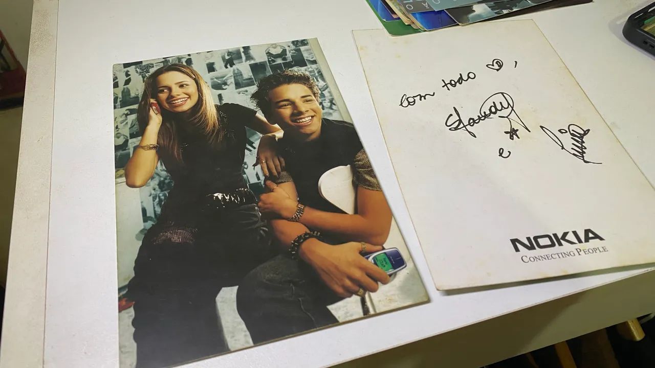 Sandy e Junior Postal Nokia - com mensagem - frente e verso 
