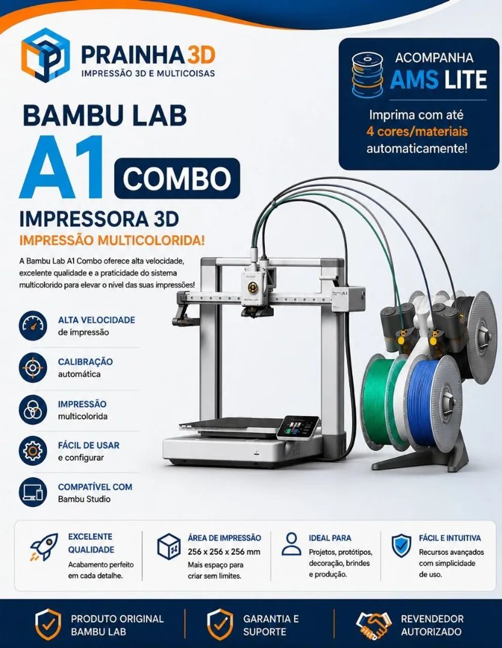 Impressora 3D Bambu Lab A1 Combo 