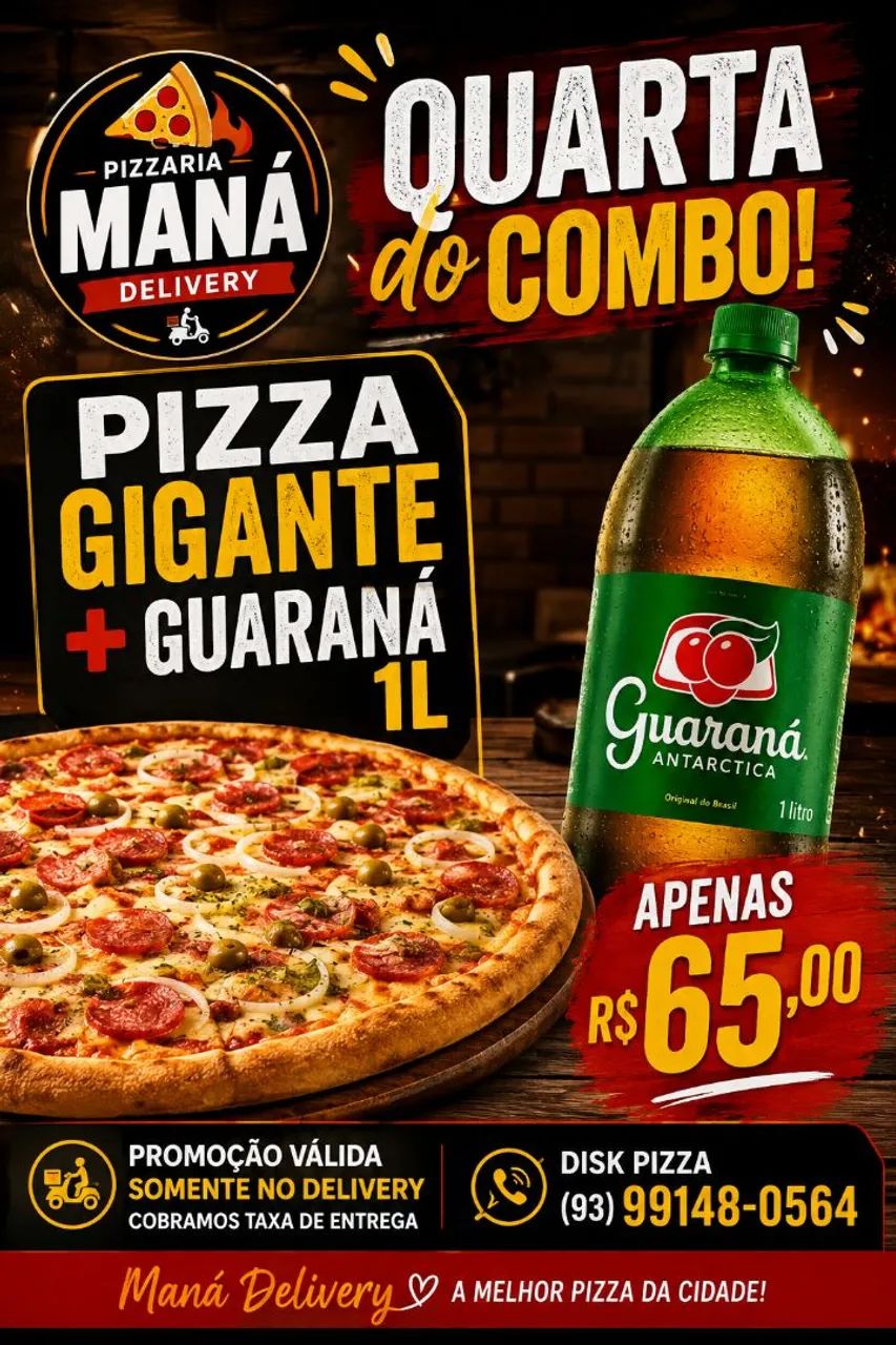 Pizzaria MANÁ DELIVERY promoção 