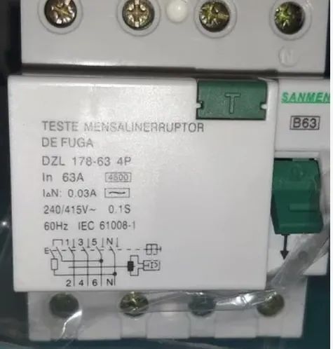Interruptor de corrente de fuga - Sanmen 63a/30ma