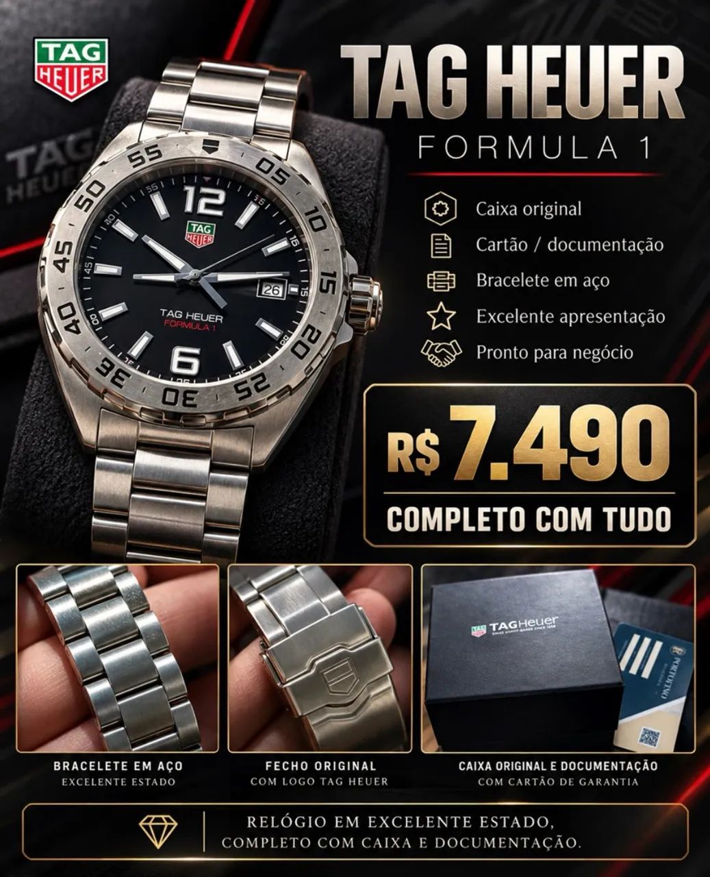 TAG Heuer Formula 1 original, em excelente estado de conservação.l
