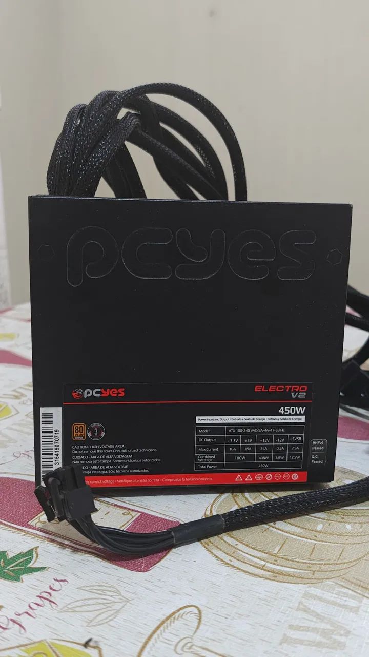 Fonte PCYes Electro V2 450W 80 Plus Bronze - Foto 2