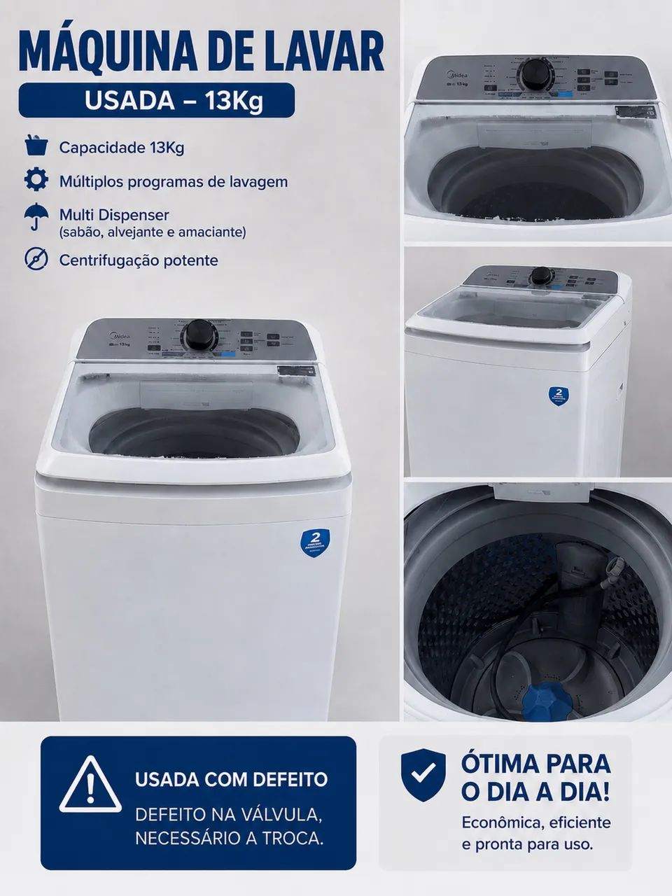 Máquina de Lavar Midea 