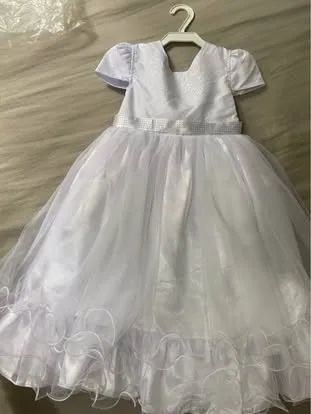 Vestido de Daminha Infantil Branco - Usado 1 vez, como novo! - Foto 6