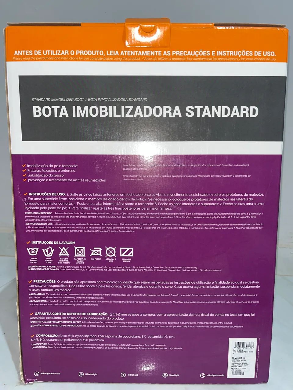BOTA IMOBILIZADORA STANDART CURTA - Foto 3
