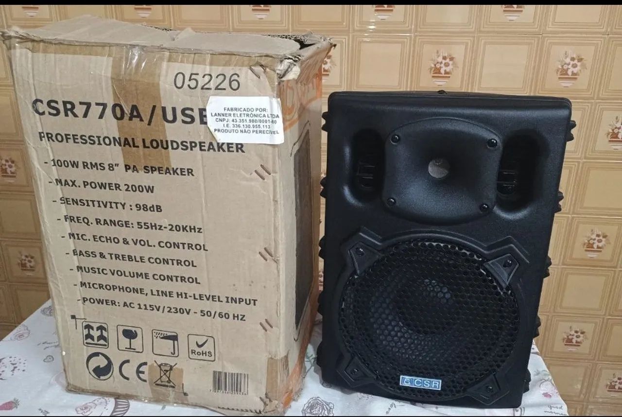Caixa de Som Ativa - CSR 770 USB/SD BT