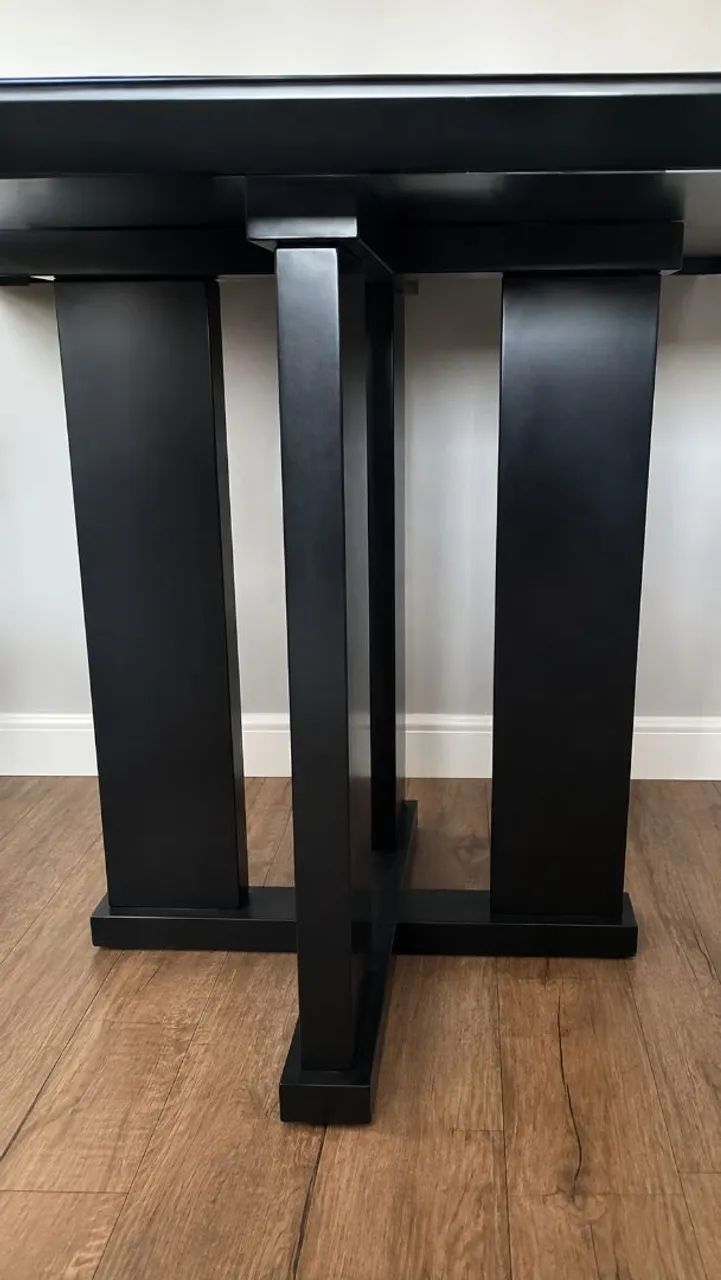 Mesa de jantar com tampo de vidro preto - Foto 4