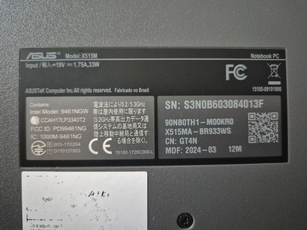 NOTEBOOK ASUS X515M - 4GB DE RAM E 128GB DE ARMAZENANENTO - Foto 2