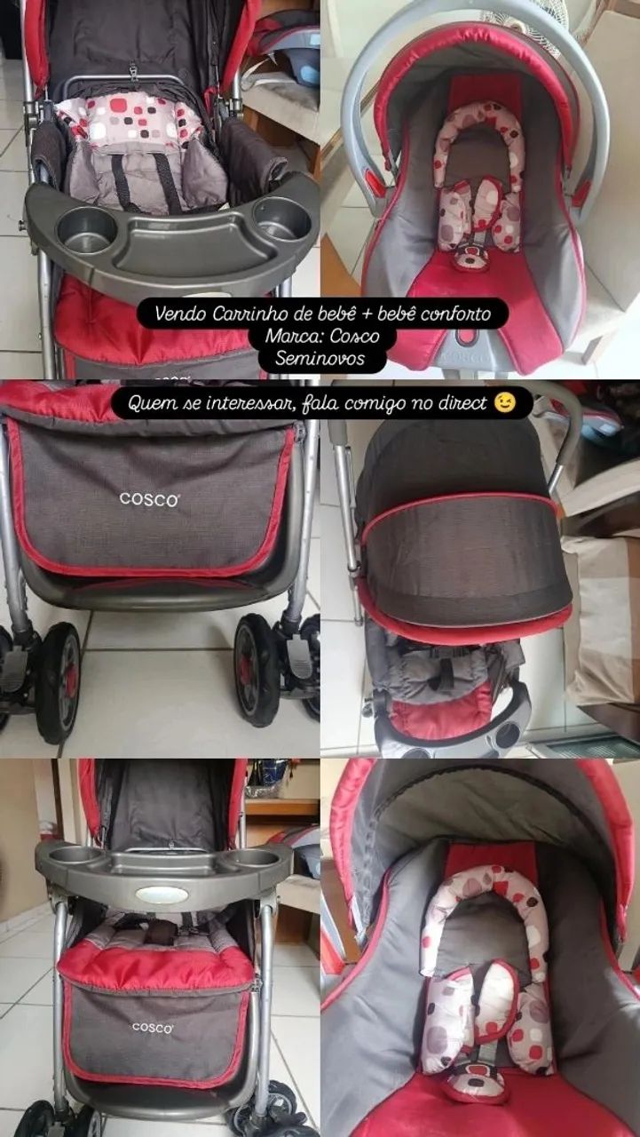 Carrinho de bebê + bebê conforto Cosco 