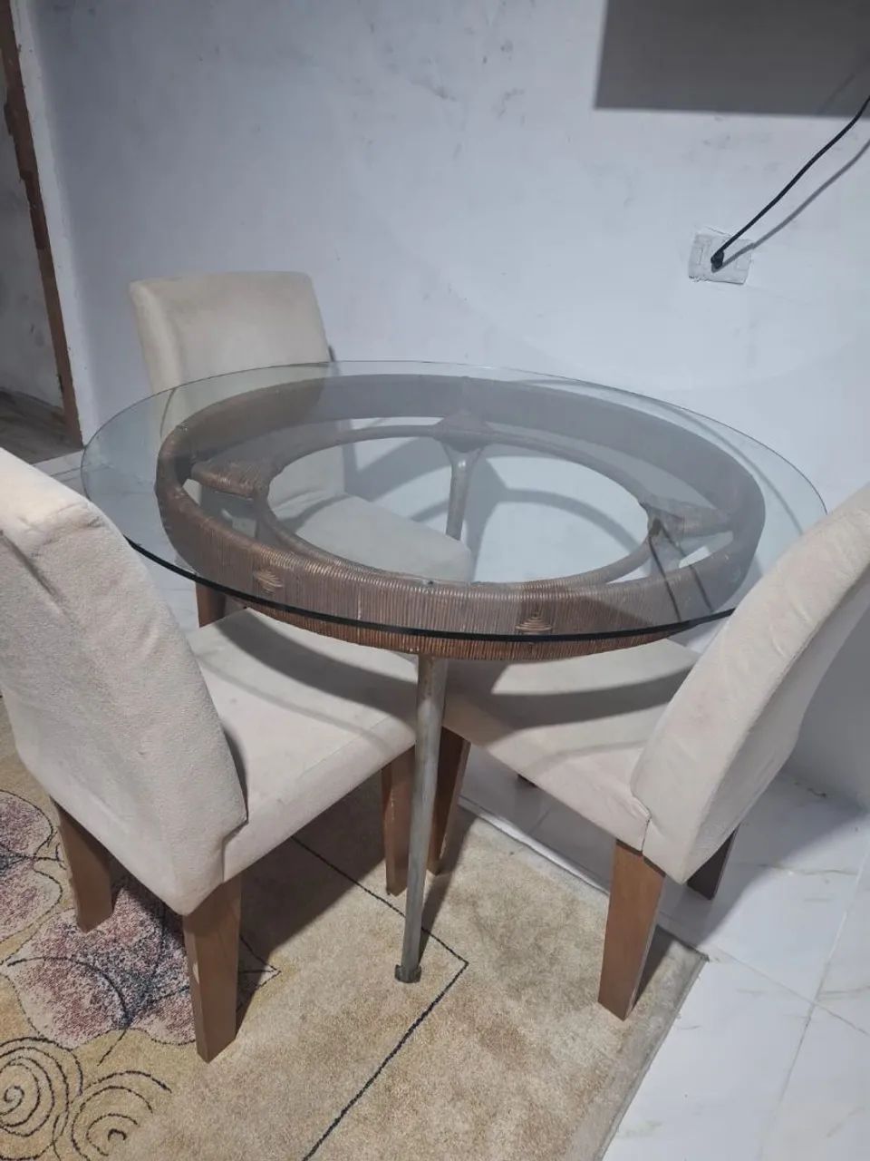 Mesa  design redonda vidro temperado - Foto 3