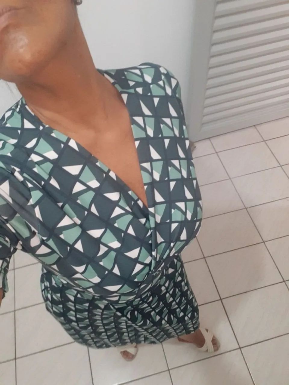 vestido midi estampa poliéster e elastano veste 38 ao 42 - Foto 3