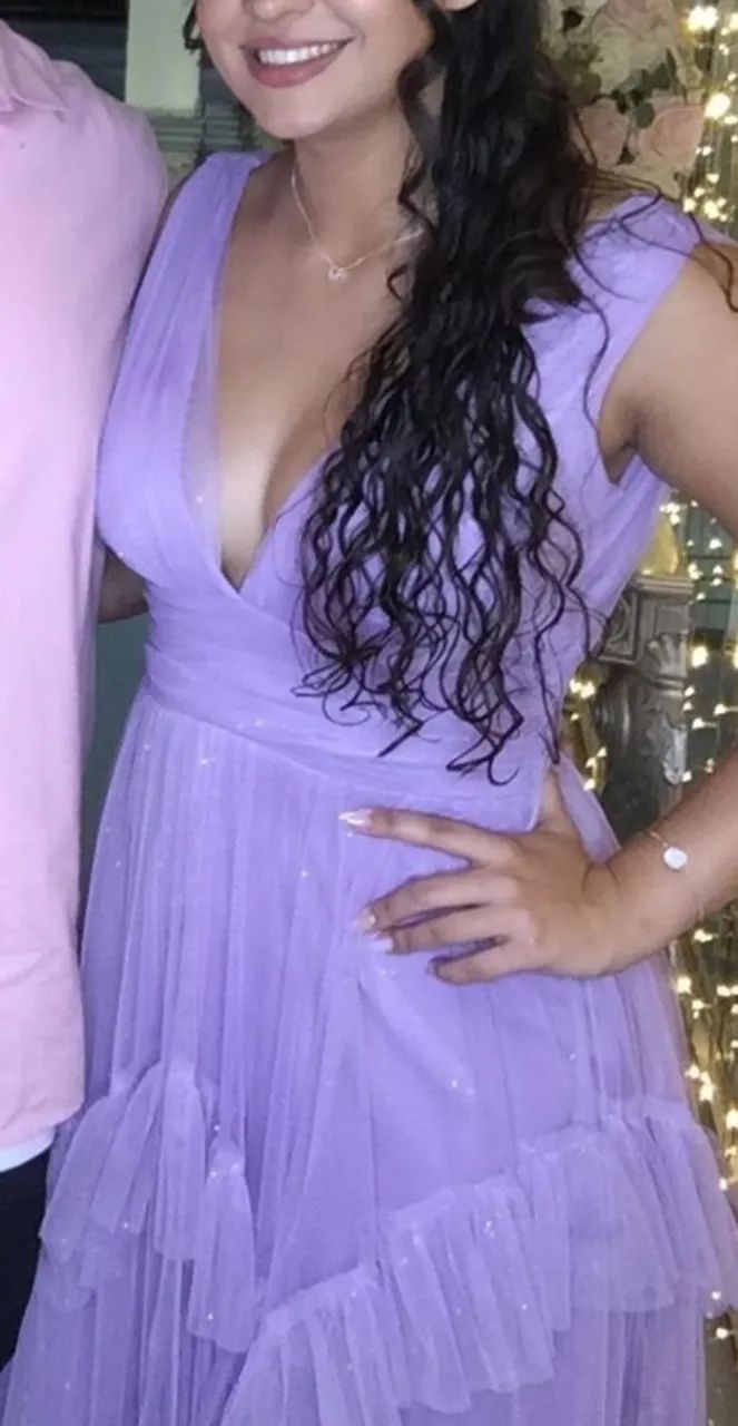 vestido longo lavanda com brilho - Foto 2