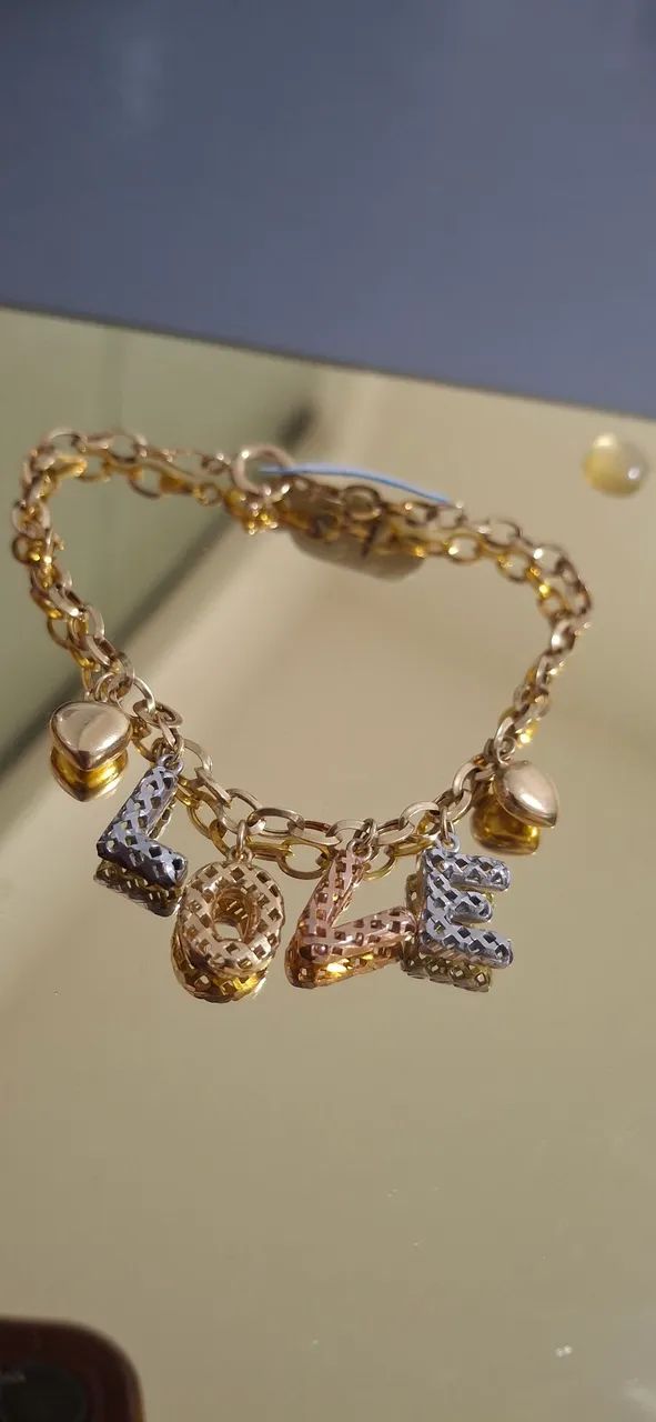 Pulseira love ouro 18k - Foto 3